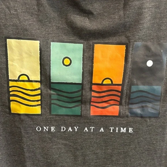 One Day at a Time Graphic T-Shirt - Charcoal. $5 Sale - Picture 5 of 8